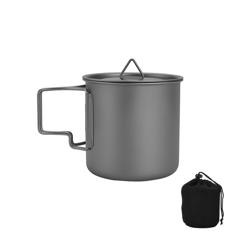 Camping Cooking Meat - Mug de camping en titane avec