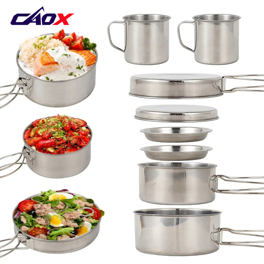 Camping Cooking Hot Plate - CAOX Ensemble de 8 ustensiles de