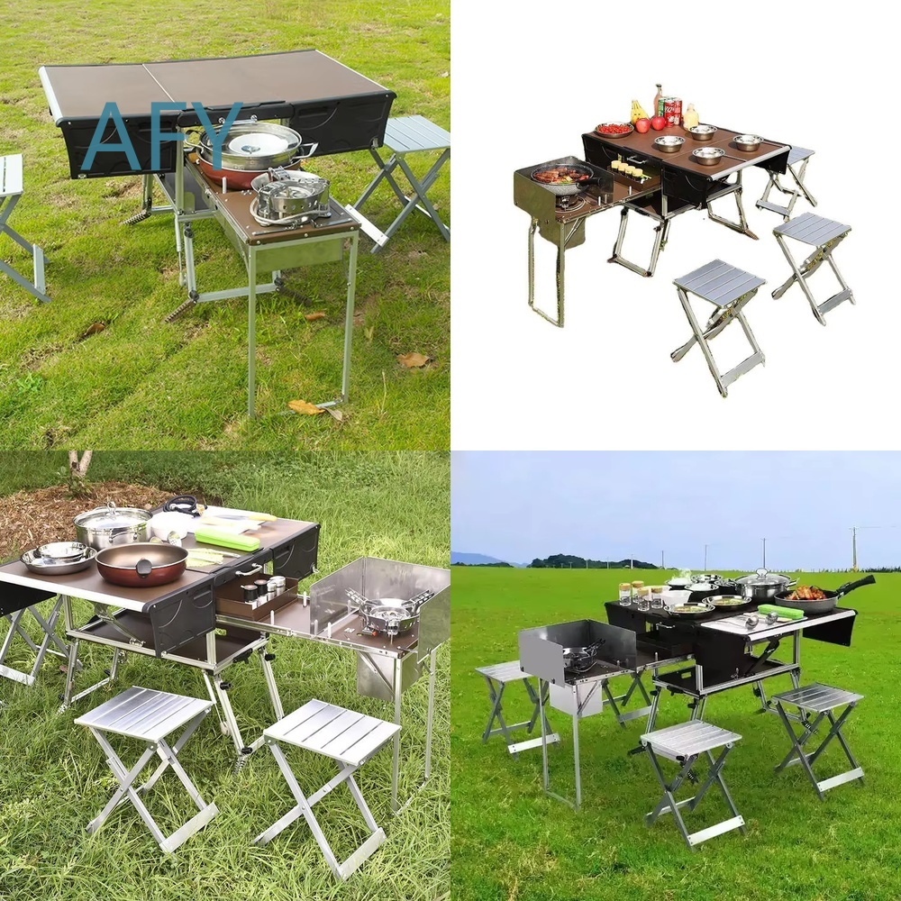 Camping Cooking Dining Set - Remorque alimentaire pliable portable pour la