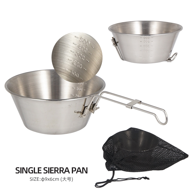 Camping No Cooking Meals - Bol pliant d'extérieur en acier inoxydable,