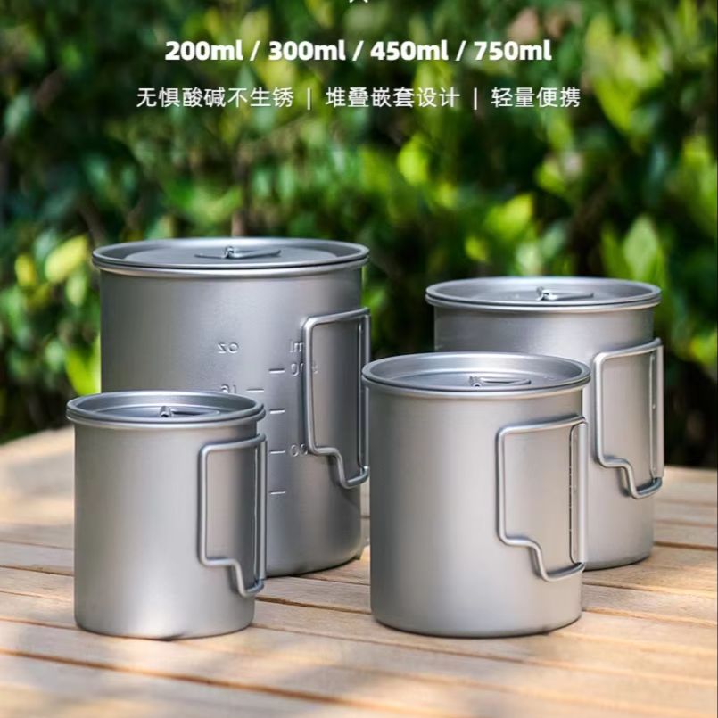 Camping Cooking Cup - Marmite de camping en titane avec