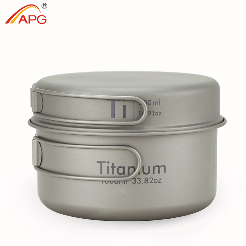 Camping Cooking Set Stainless Steel - APG-Poêle en titane ultralégère pour camping