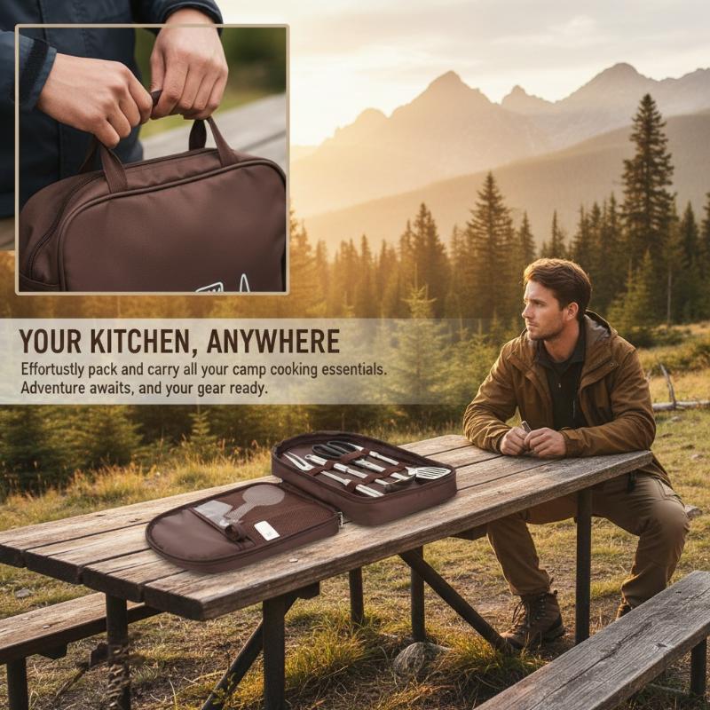 Camping Cooking Utensil Organizer - Sac de cuisine d'extérieur, sac de