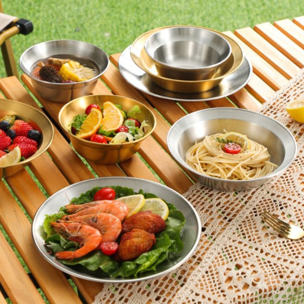 Camping Cooking Set Stainless Steel - Ensemble de couverts en acier inoxydable,