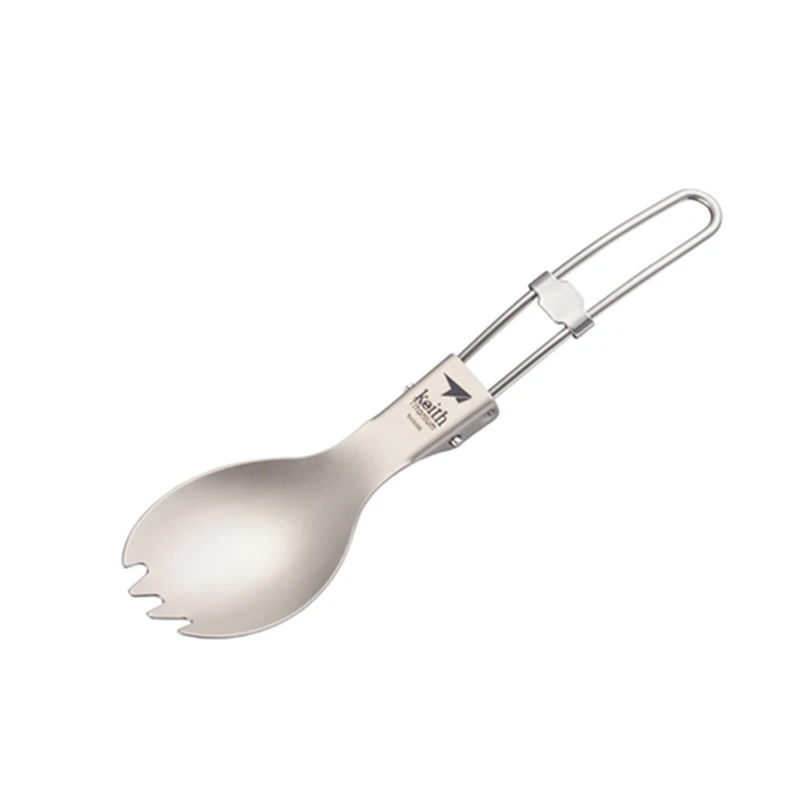 Camping Cooking Ware - Pamono-Spork en Titane avec Poignée Pliable,