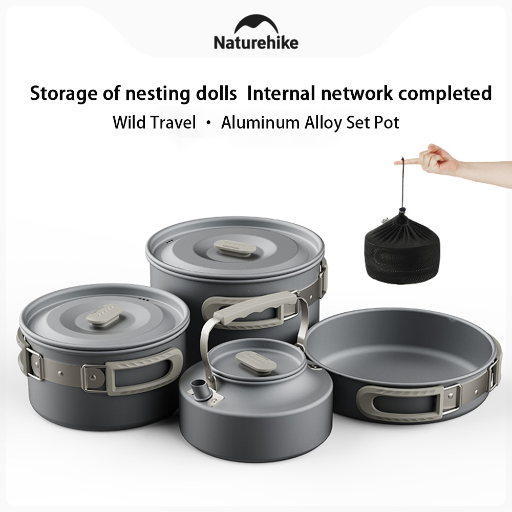 Camping Cooking Set Stainless Steel - Natureifa-ensemble de casseroles d'extérieur, équipement de