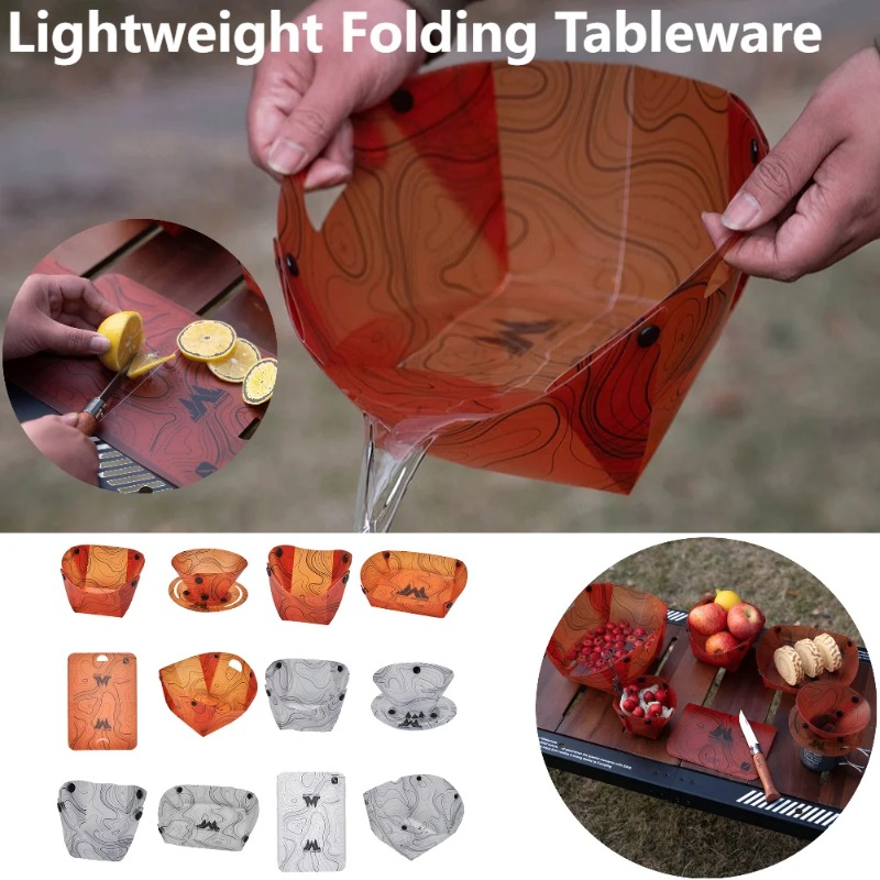 Camping Cooking Hot Plate - Vaisselle de Camping pliable, bol Portable,