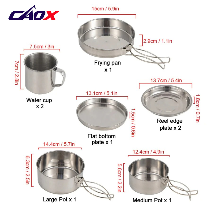 CAOX Ensemble de 8 ustensiles  - Camping Cooking Hot Plate avis et prix