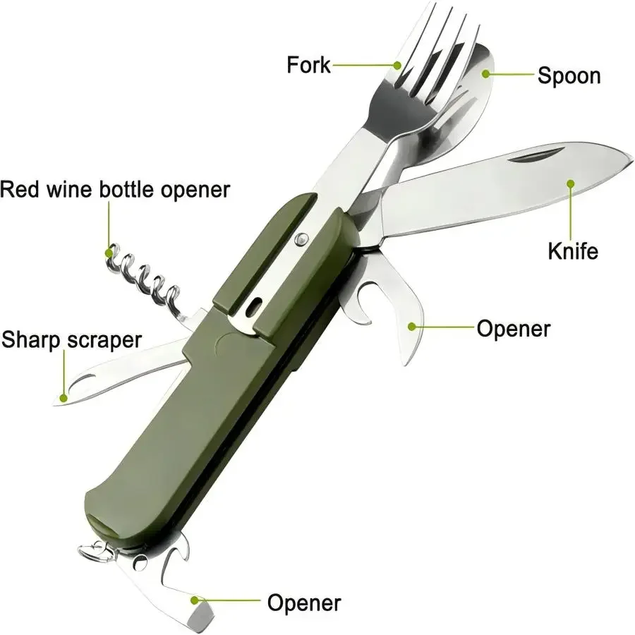 Ensemble de voyage 5-en-1 en a - Camping Cooking Set Stainless Steel avis et prix