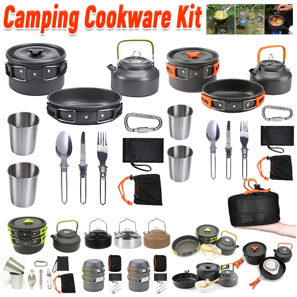 Kit de cuisine de camping, bou - Camping Cooking Set Stainless Steel avis et prix